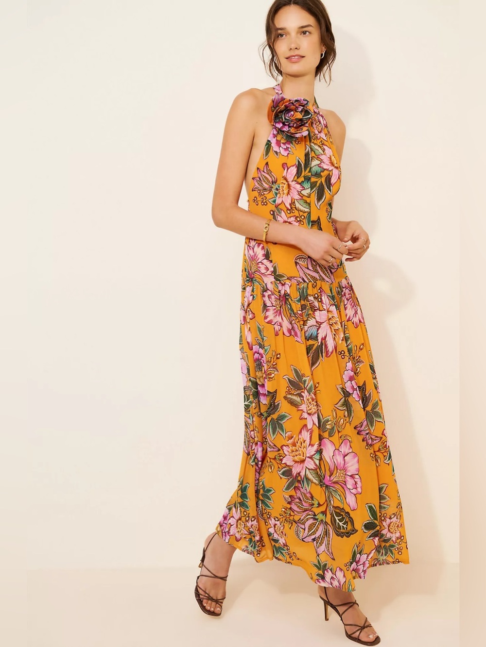 Farm Rio: WONDERFUL BOUQUET ORANGE MAXI DRESS